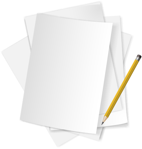 Weiße Papierblätter mit gelbem Bleistift darauf, symbolisieren Kreativität und Neuanfang.