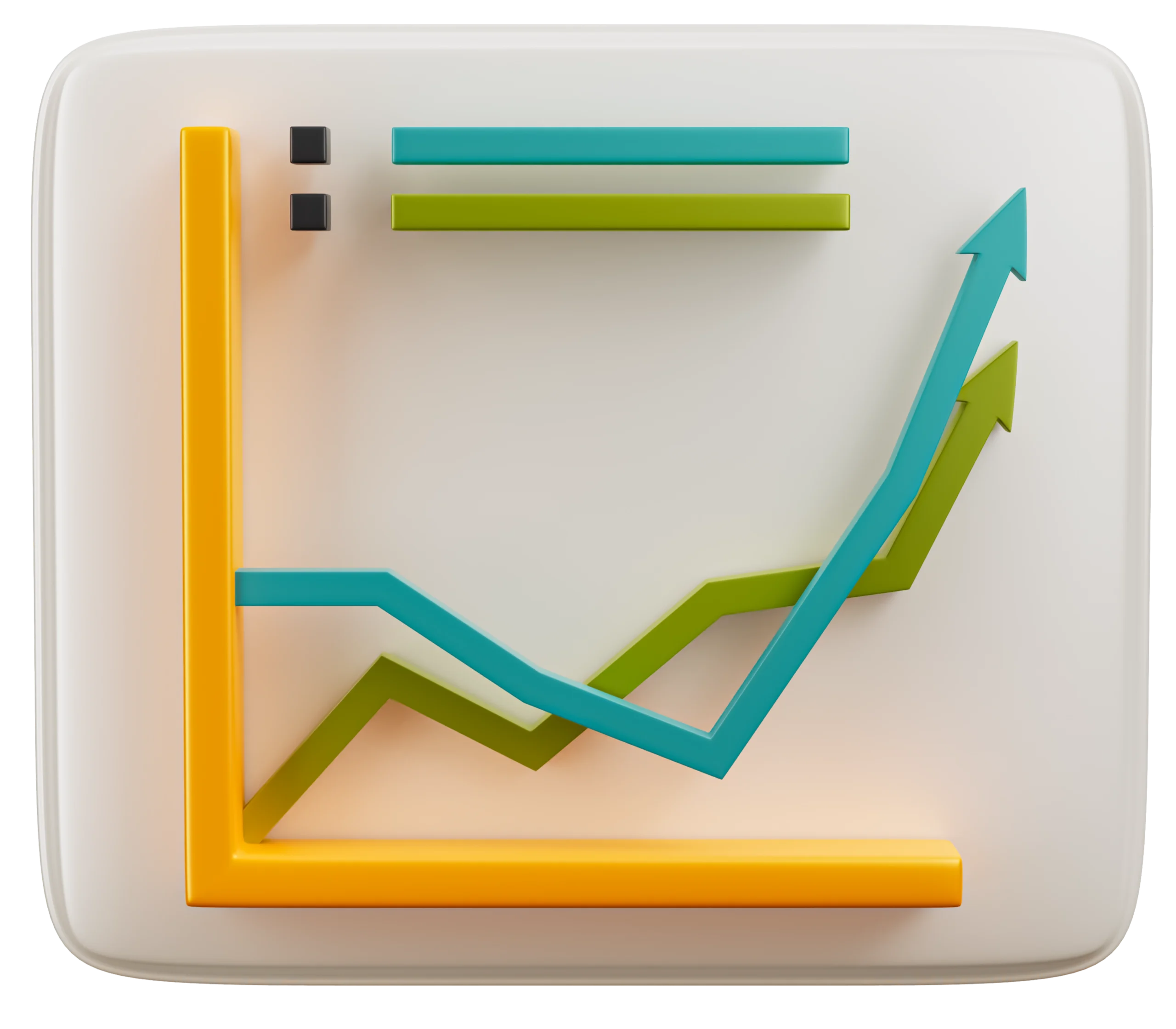 Diagramm mit blauer und grüner Linie, die von links unten nach rechts oben ansteigen, auf weißen Hintergrund.